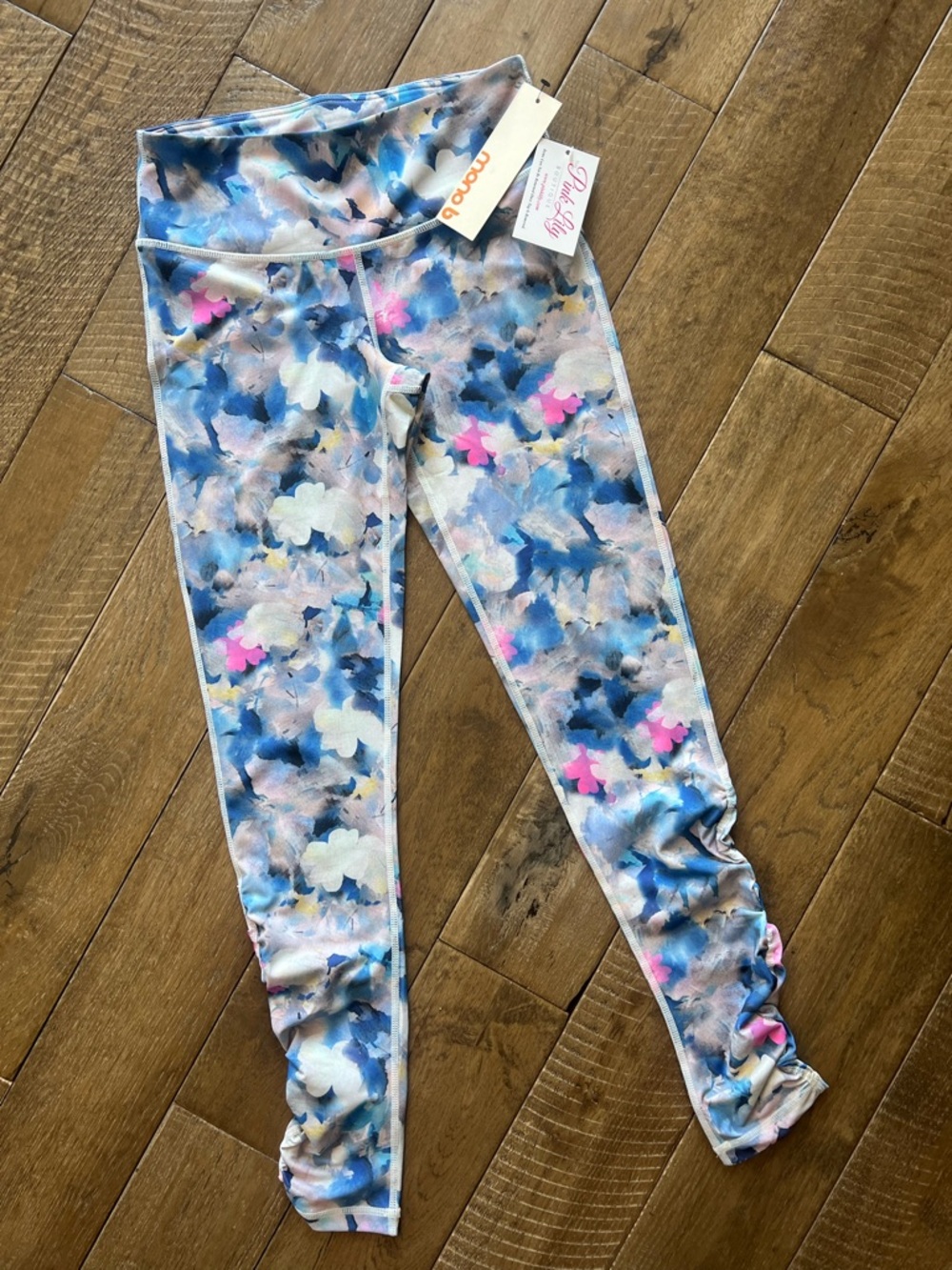 Blue Floral Active Leggings